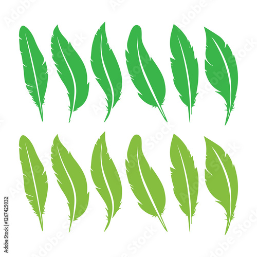 feather shape weightless bird plume icons vector image