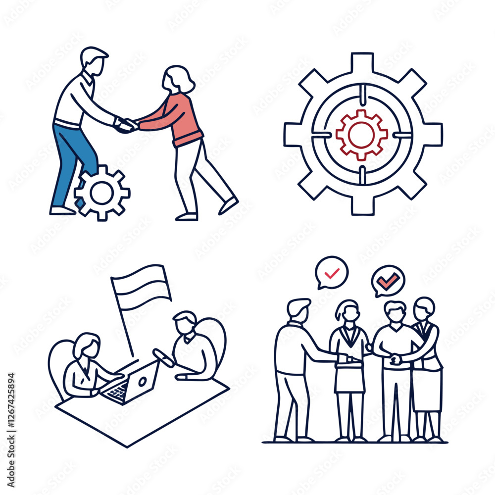 Teamwork and community line icons collection. Thin outline icons pack. UI icon collection. Set of line web pictogram Teamwork and community line icons collection. Thin outline icons pack. UI icon collection. Set of line web pictogram