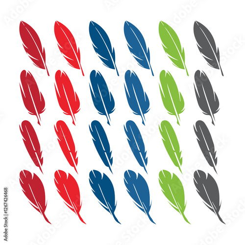 feather shape weightless bird plume icons vector image