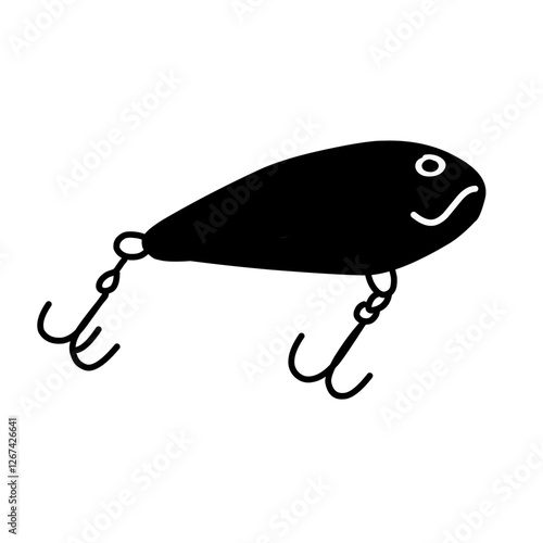 Fish hook silhouettes vector