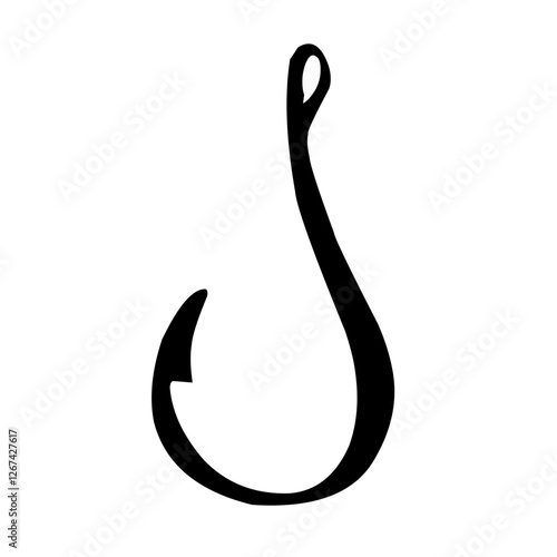 Fish hook silhouettes vector