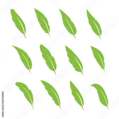 feather shape weightless bird plume icons vector image