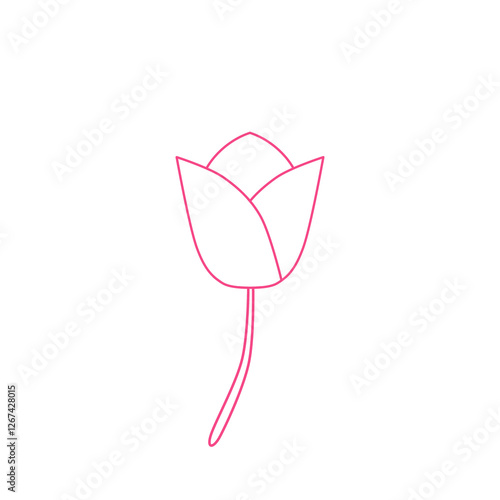 Tulips flower inspired by spring blooming flower line Illustration decoration pattern or creative idea icon	