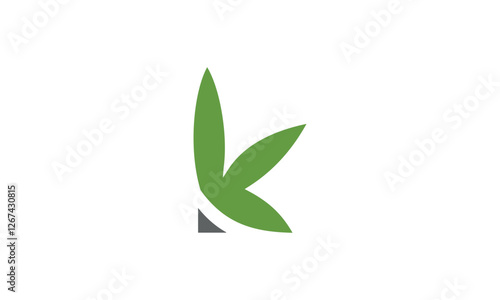 a graphic image themed K marijuana, white background. vector graphic base.
