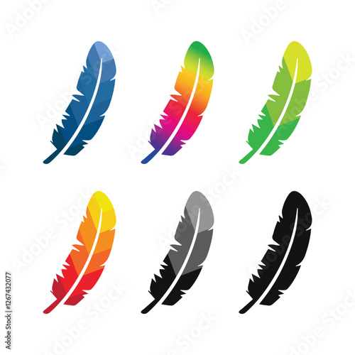 feather shape weightless bird plume icons vector image