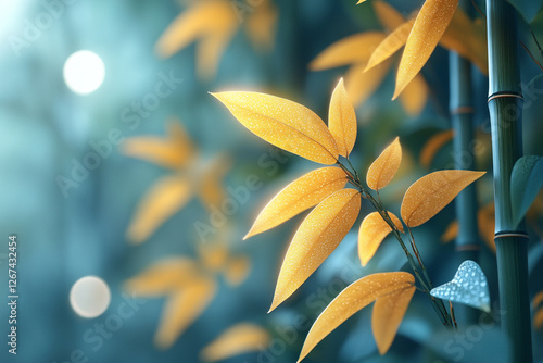 Wallpaper Mural Gilded Serenity, A Tranquil Bamboo Grove in Soft Focus Light Torontodigital.ca