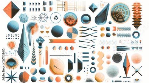 Wallpaper Mural A creative assortment of vector shapes, perfect for design and illustration purposes, Torontodigital.ca