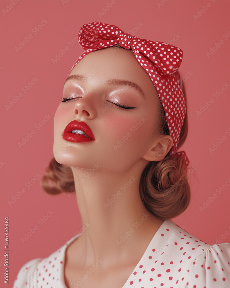 Portrait of a beautiful model on pink background Portrait of a beautiful model on pink background