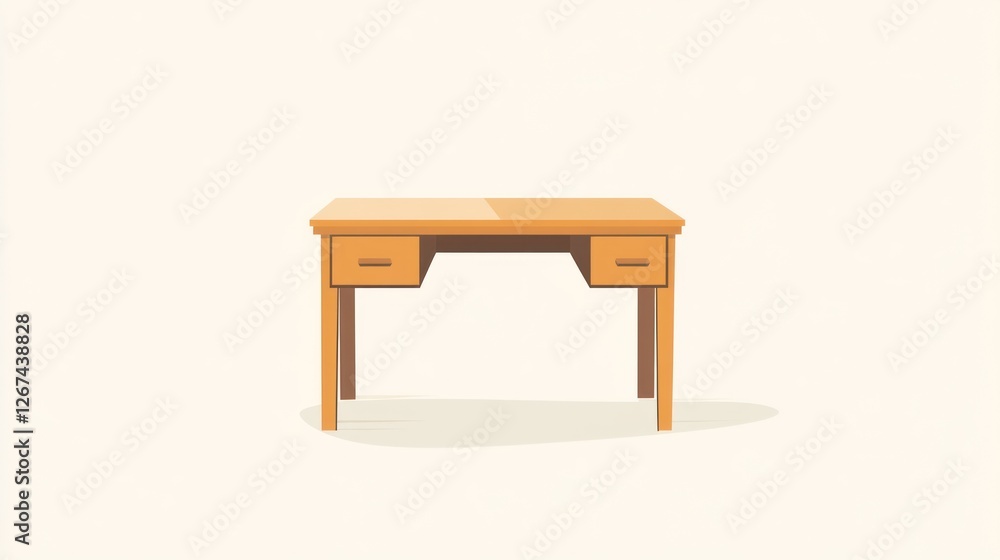 Simple wooden desk illustration Simple wooden desk illustration