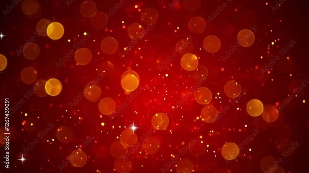 Vibrant Red Digital Artwork With a Bokeh Effect Featuring Glowing Circular Light Spots in Shades of Orange, Yellow, and White, Creating a Festive and Warm Holiday-Themed Atmosphere Vibrant Red Digital Artwork With a Bokeh Effect Featuring Glowing Circular Light Spots in Shades of Orange, Yellow, and White, Creating a Festive and Warm Holiday-Themed Atmosphere