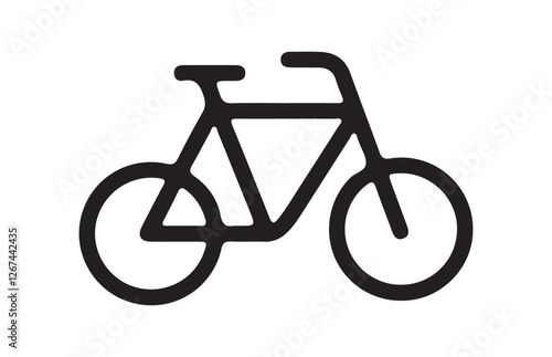 bicycle icon, Bike Icon of a bicycle on a white backdrop.Flat bicycle icon as symbol for web page design sity transport or sport travel. Vectoreps 10  photo