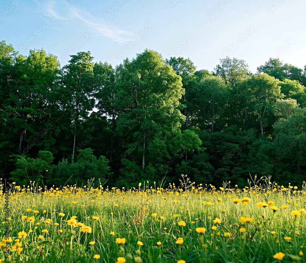 Obraz premium field of yellow flowers