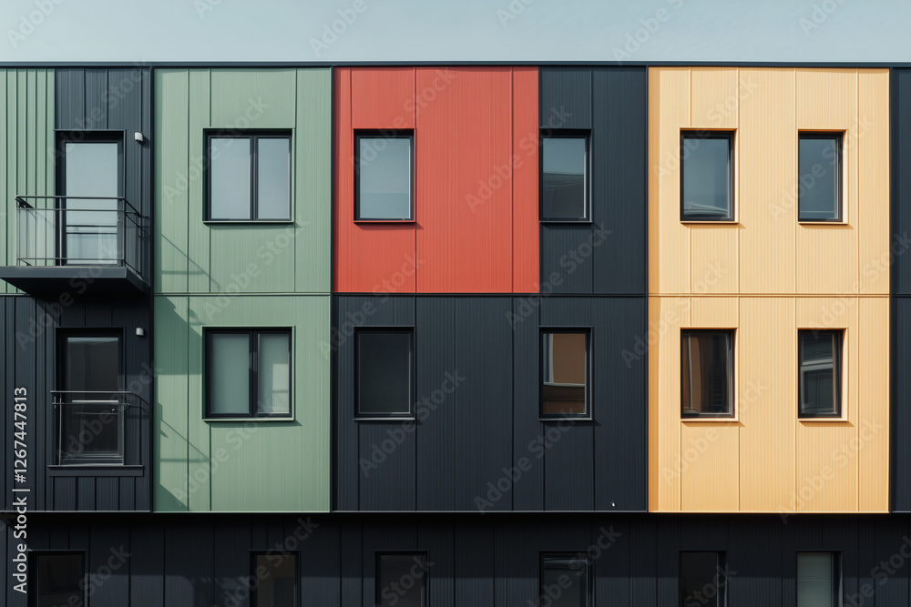 Colorful modern architecture with windows. Colorful modern architecture with windows.