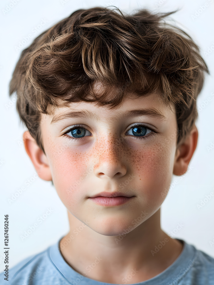 Portrait boy ID photo on gray background Portrait boy ID photo on gray background