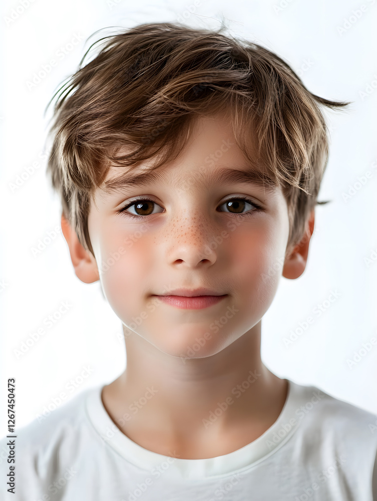 Portrait boy ID photo on gray background Portrait boy ID photo on gray background