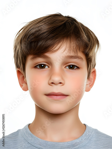 Wallpaper Mural Portrait boy ID photo on gray background Torontodigital.ca