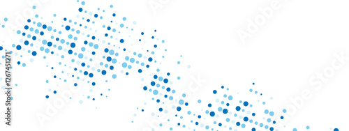 Abstract blue background with a dot texture and chaotic mosaic ornament. Linear pattern of small dots included. Ideal for banners, posters, websites, and social media frames. Vector illustration