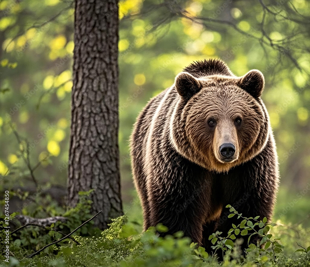 Obraz premium brown bear in the forest