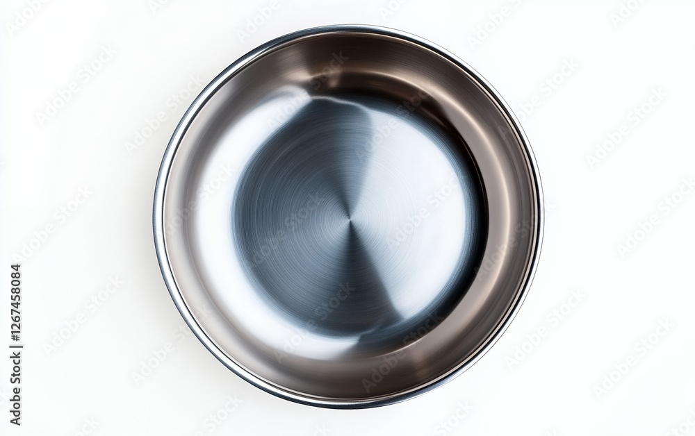 Close-up view of a polished stainless steel bowl with a glossy finish ideal for kitchen use and food preparation Close-up view of a polished stainless steel bowl with a glossy finish ideal for kitchen use and food preparation