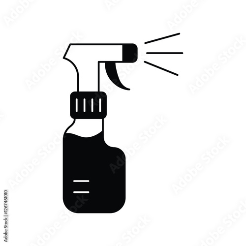 sprayer glyph outline icon with white background vector stock illustration