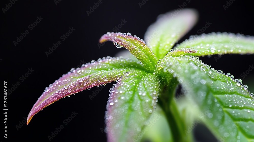 Closeup of dewdrops on fresh green leaves, macro photography capturing nature s tiny details, ultrasharp and vivid springtime freshness Closeup of dewdrops on fresh green leaves, macro photography capturing nature s tiny details, ultrasharp and vivid springtime freshness