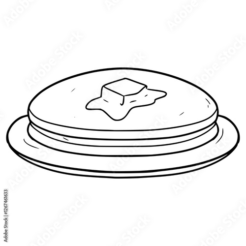 pancake illustration hand drawn outline vector