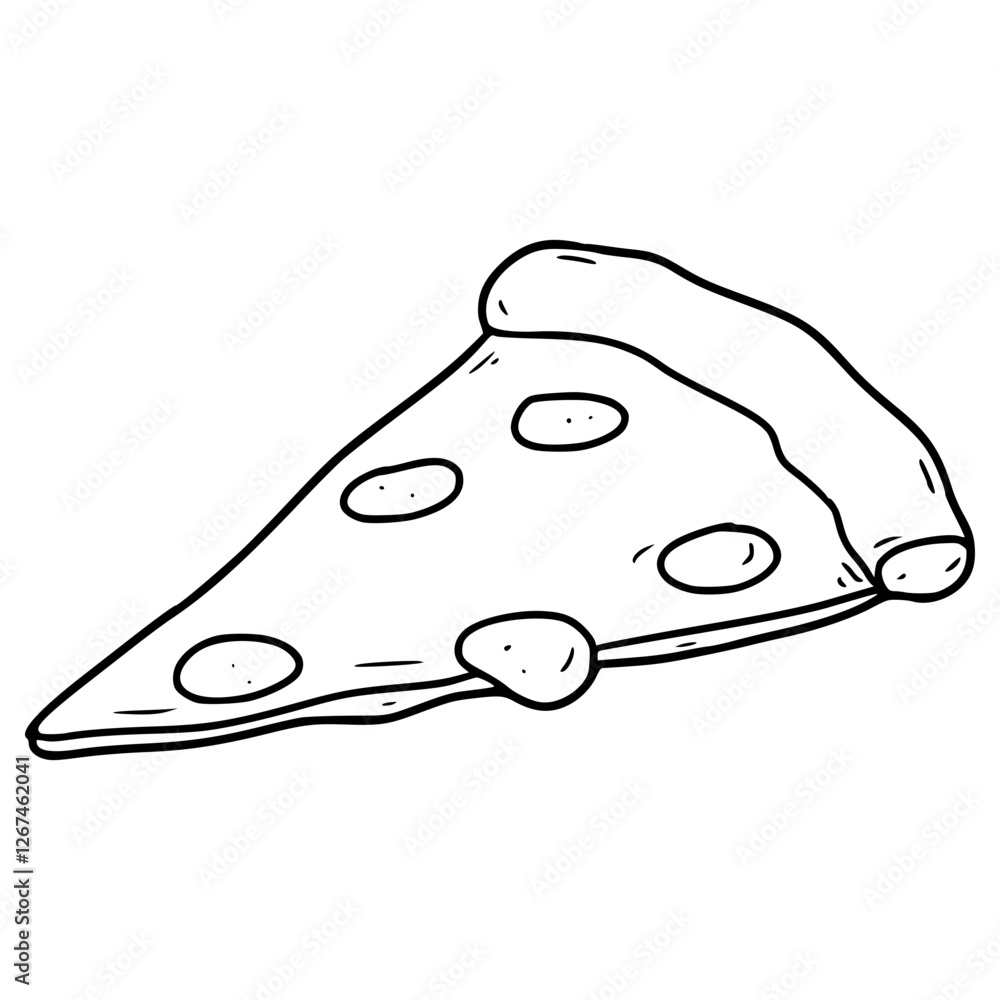 pizza slice illustration hand drawn outline vector pizza slice illustration hand drawn outline vector