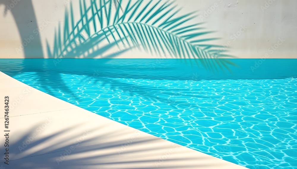 Fototapeta premium Serene Poolside Escape: Tropical Getaway