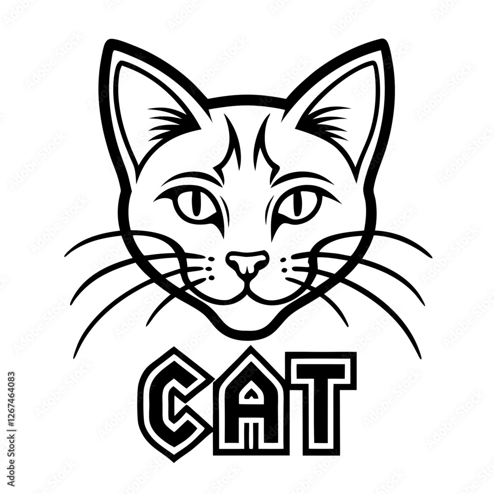 Fototapeta premium Cat Logo Design Vector. Stylish Feline Silhouettes & Icon Set.