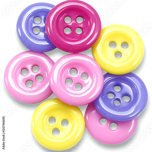 Obraz na płótnie Assorted Colorful Sewing Buttons Artistic Close Up Photographic Arrangement Detailed View w salonie