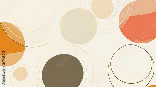 Abstract art featuring circles in earthy tones photo