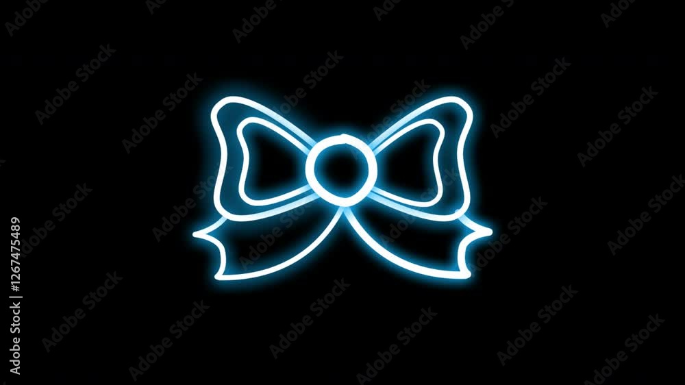 Glowing bow tie animation design element decoration with copy space, loop animation featuring an alpha channel. Glowing bow tie animation design element decoration with copy space, loop animation featuring an alpha channel.