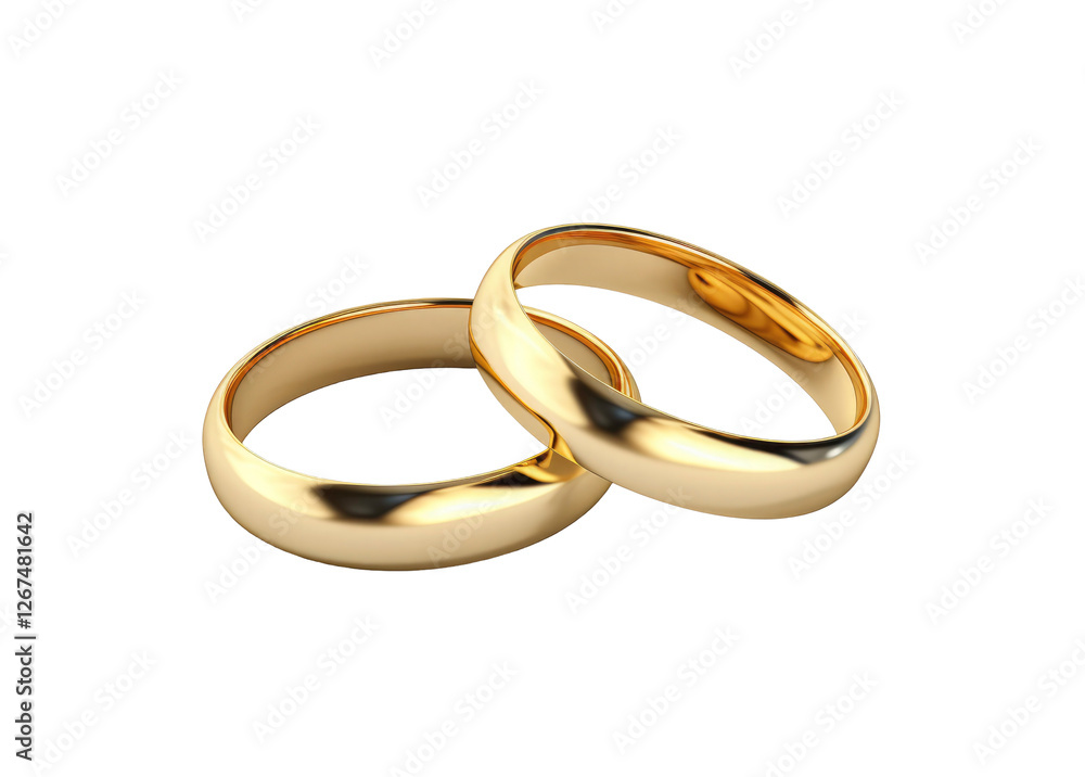 Gold Wedding Bands on transparent background Gold Wedding Bands on transparent background