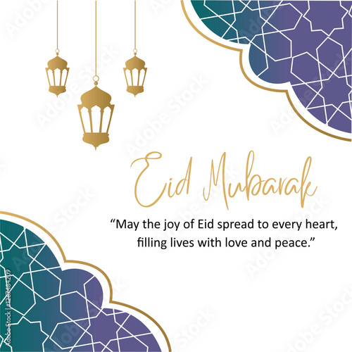 Ramadan Kareem Colorful Luxury Islamic Arch Pattern Background with Decorative Ornament Lanterns.