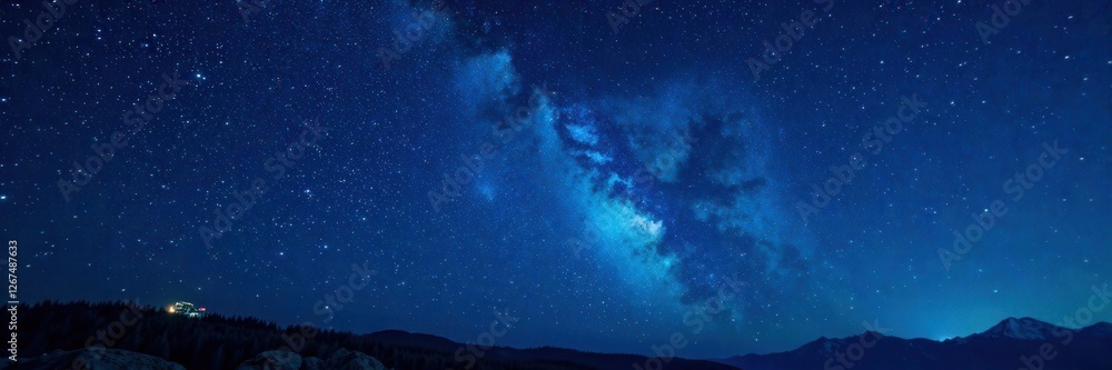 Fototapeta premium starry night sky with countless stars in deep blue darkness, celestial bodies, night sky, infinite