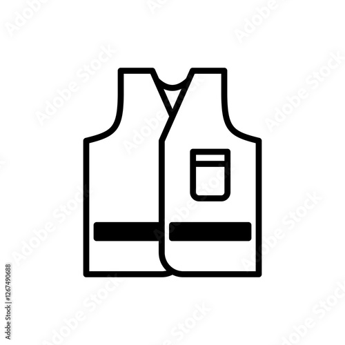 Working Vest Icon. Working Vest Vector Icon in line style design. Working Vest Symbol.