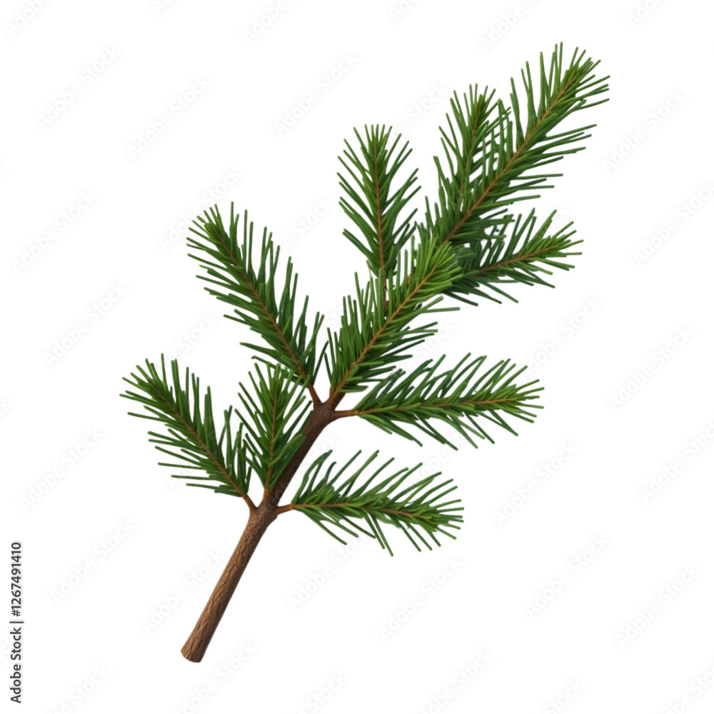 Isolated evergreen branch offering a touch of nature and minimalist elegance Isolated evergreen branch offering a touch of nature and minimalist elegance