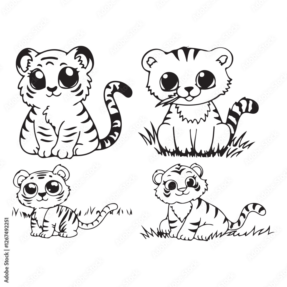 Obraz premium Cute Tiger animals art design 