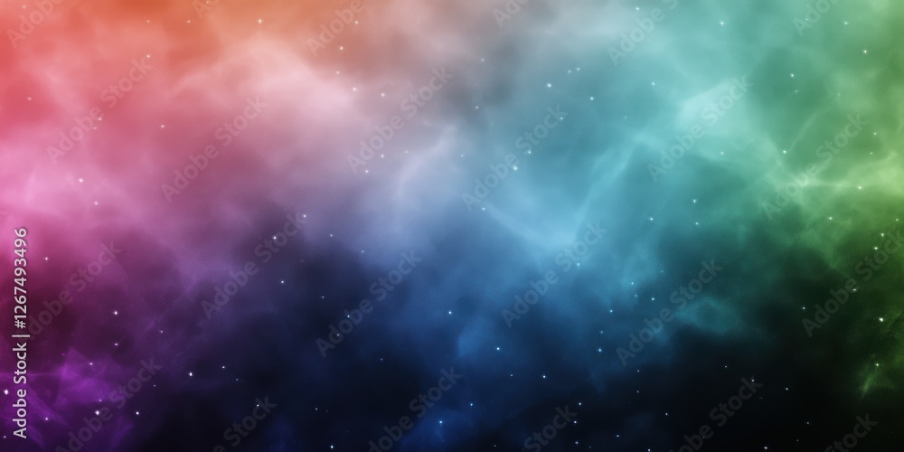 Fototapeta premium Abstract colorful gradient mist with soft glowing smoke texture on a dark background