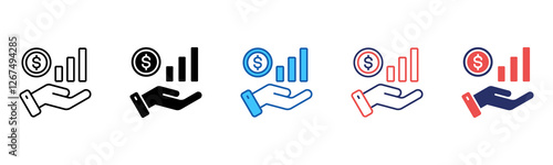 Investment icon sheet multiple style collection