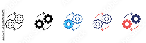 Integration icon sheet multiple style collection