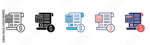 Budget icon sheet multiple style collection