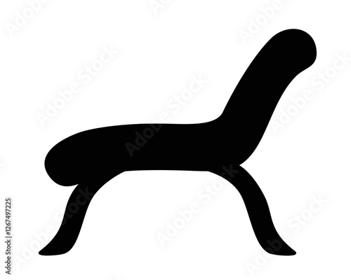High-legged couch or chaise longue - vector silhouette illustration for logo or pictogram. Outline. Lounge furniture - chaise lounge or large armchair for identity or buttons	