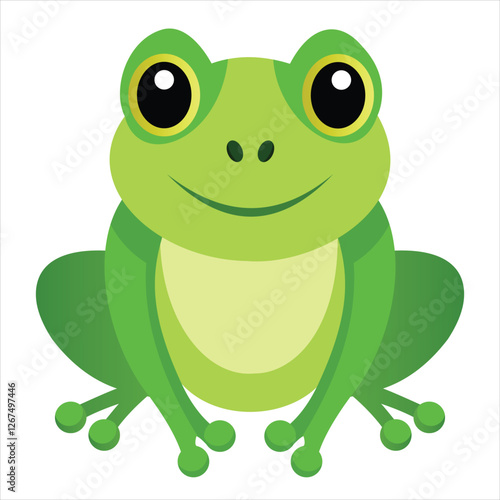 Small Green Frog Displayed on White