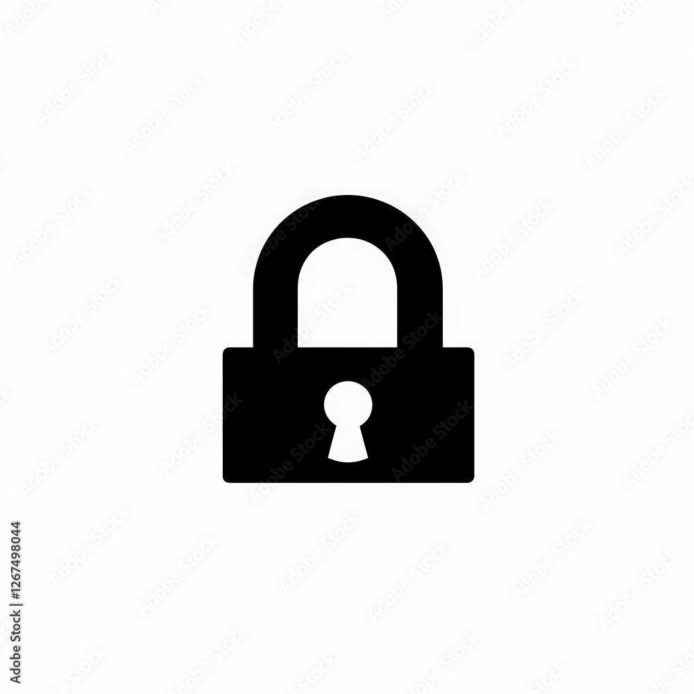 A Simple Black Padlock Icon Represents Security A Simple Black Padlock Icon Represents Security