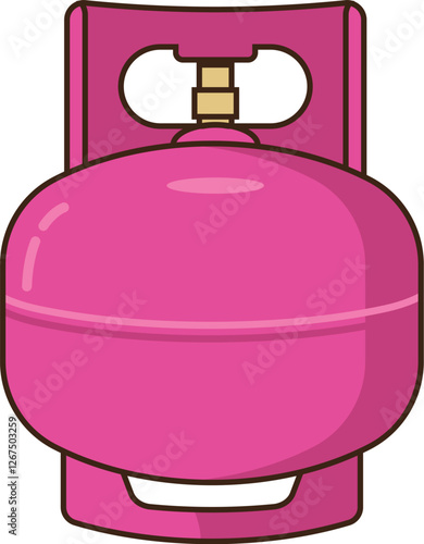 Pink Color Tube Gas Vector Illustration