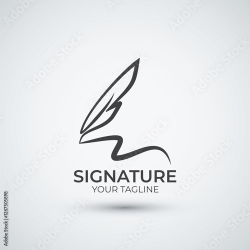 Quill Signature logo design inspiration template