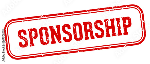 sponsorship stamp. sponsorship rectangular stamp on white background