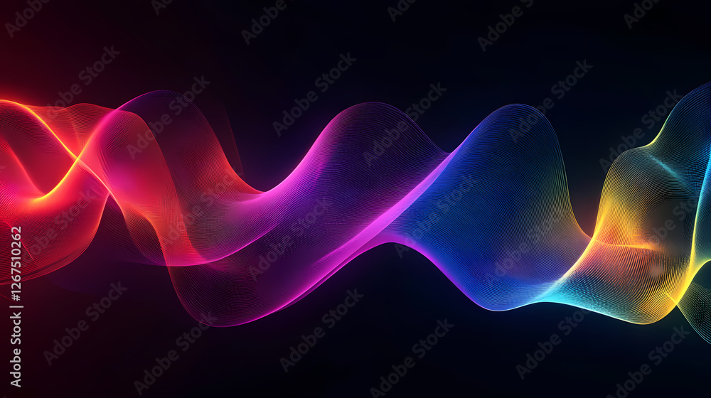 Obraz premium Abstract Wave Lines: Vibrant, Dynamic, and Modern Art