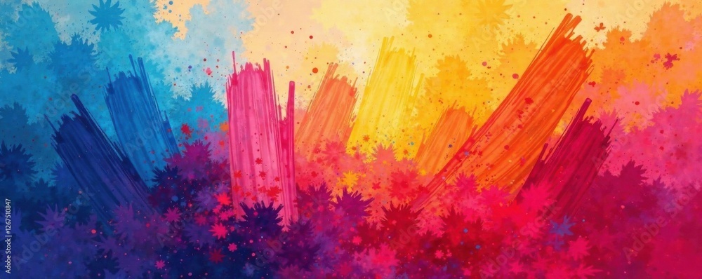 Fototapeta premium Vibrant Brushstroke Background Elements , brush strokes, colorful, design elements